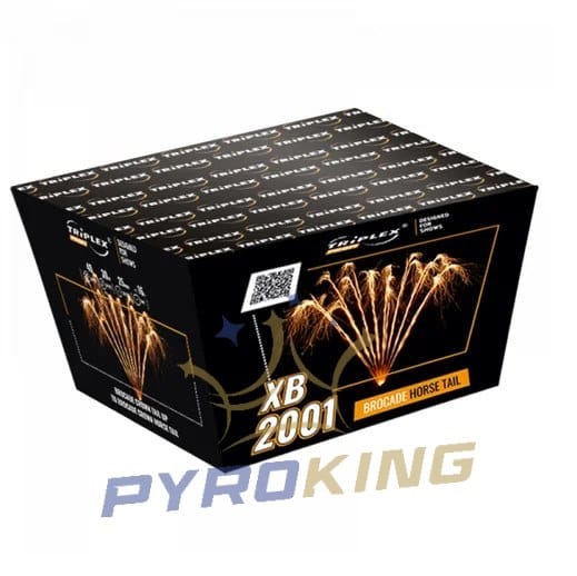 Fächerbatterie Brocade Horse Tail XB2001 Triplex – 40 Schuss, Kaliber 25 mm