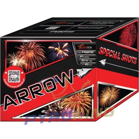 Batteriefeuerwerk Arrow PXB2118 Piromax – 25 Schuss, Kaliber 20 mm