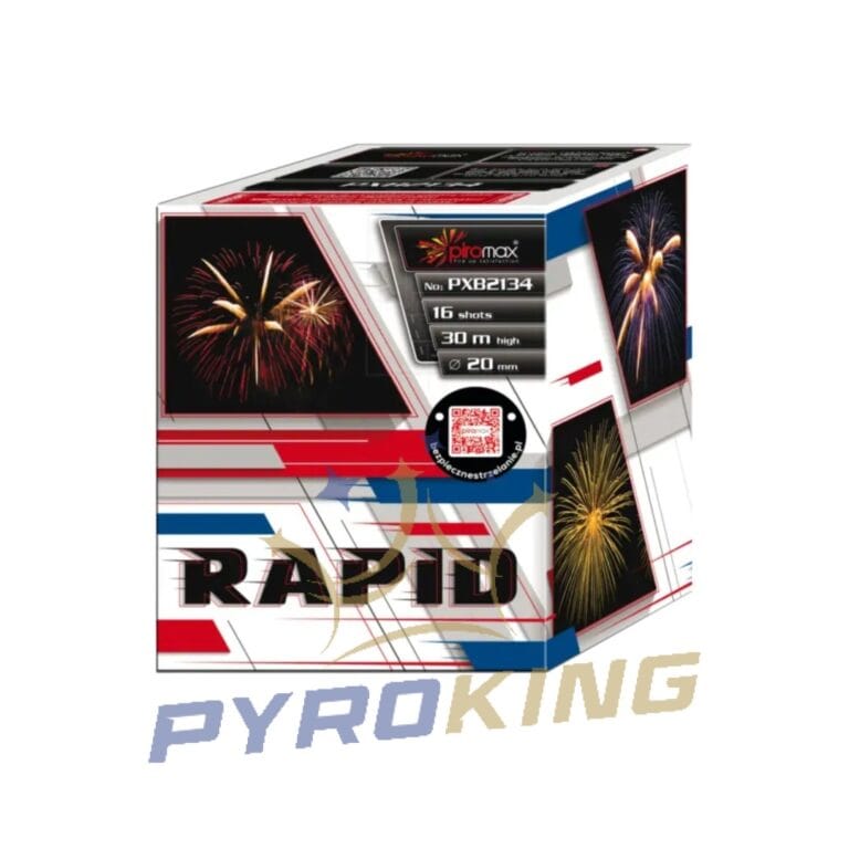 Batteriefeuerwerk Rapid PXB2134 Piromax – 16 Schuss, Kaliber 20 mm