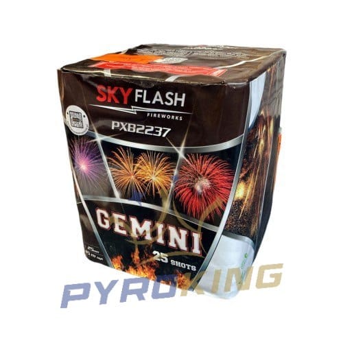 Batteriefeuerwerk Sky Flash Gemini PXB2237 Piromax – 25 Schuss, Kaliber 25 mm