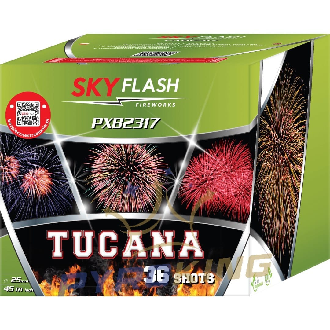 Batteriefeuerwerk Sky Flash Tucana PXB2317 Piromax – 36 Schuss, Kaliber 25 mm Batteriefeuerwerk Sky Flash Tucana PXB2317 Piromax – 36 Schuss, Kaliber 25 mm