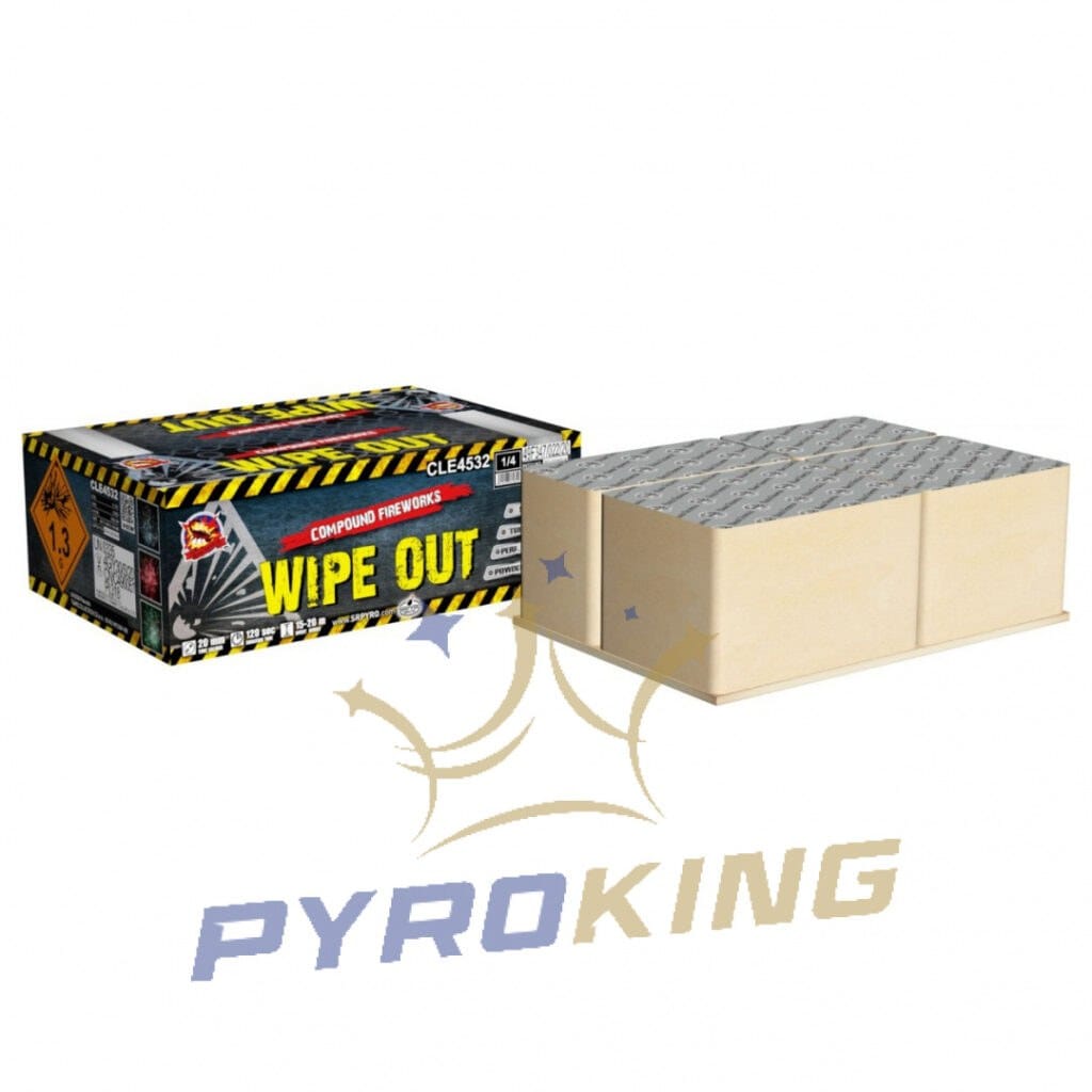 Batteriefeuerwerk Wipe Out CLE4532 SRPYRO – 197 Schuss 20 mm