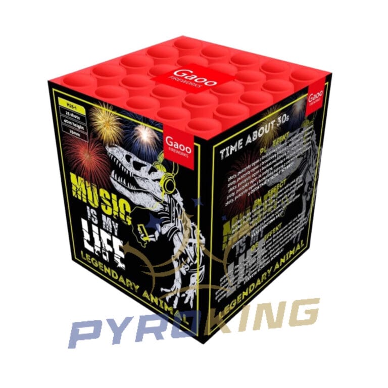 Batteriefeuerwerk Music Is My Life M25-1 Gaoo – 25 Schuss, Kaliber 25 mm