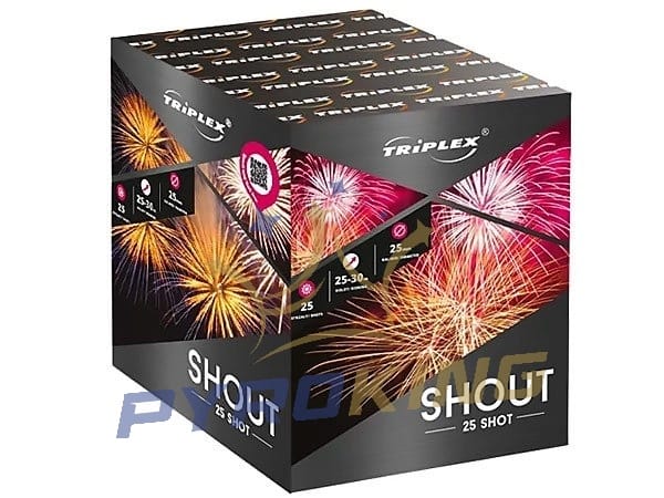 Batteriefeuerwerk Shout TXB539 Triplex – 25 Schuss, Kaliber 25 mm