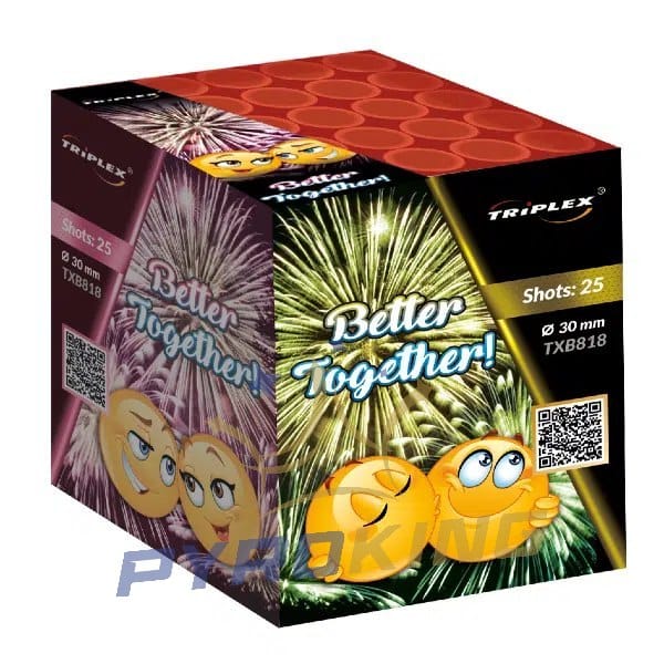 Batteriefeuerwerk Better Together! TXB818 Triplex – 25 Schuss, Kaliber 30 mm