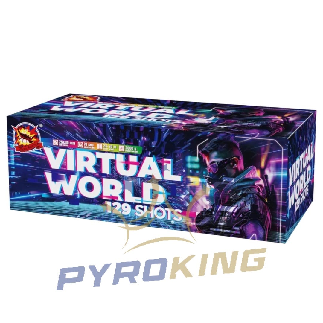 Batteriefeuerwerk Virtual World CLE4585 SRPyro – 129 Schuss, Kaliber 25/30 mm Batteriefeuerwerk Virtual World CLE4585 SRPyro – 129 Schuss, Kaliber 25/30 mm