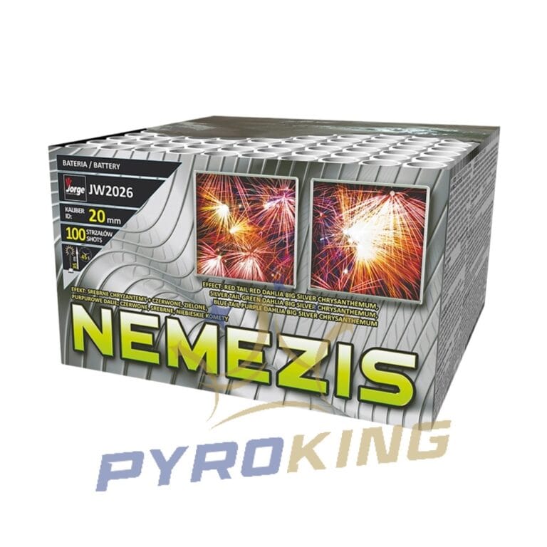 Batteriefeuerwerk Nemezis JW2026 Jorge – 100 Schuss, Kaliber 20 mm