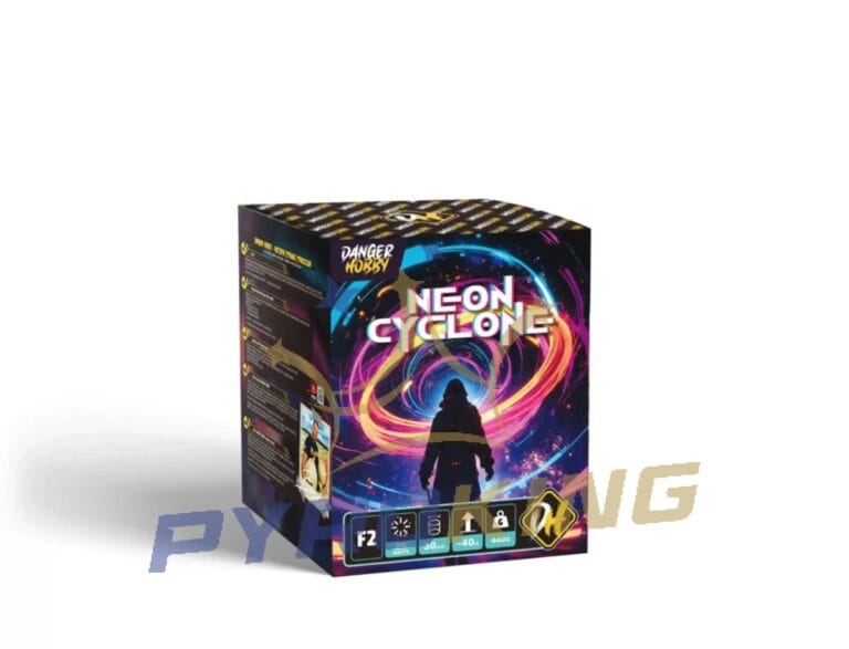 Batteriefeuerwerk Neon Cyclone PC2W2 Danger Hobby – 25 Schuss, Kaliber 30 mm