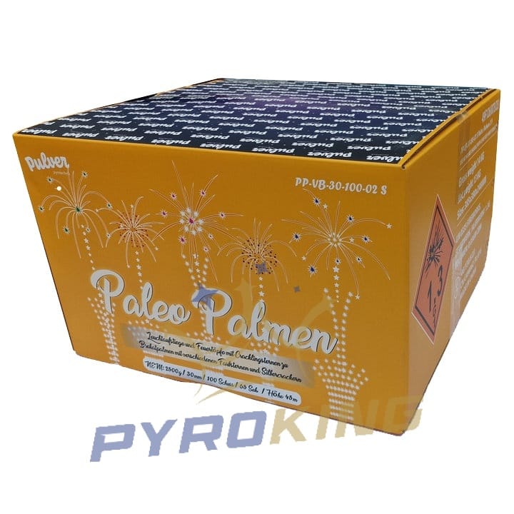 Batteriefeuerwerk Paleo Palmen Pulver PP-VB-30-100-02 100 Schuss 30mm