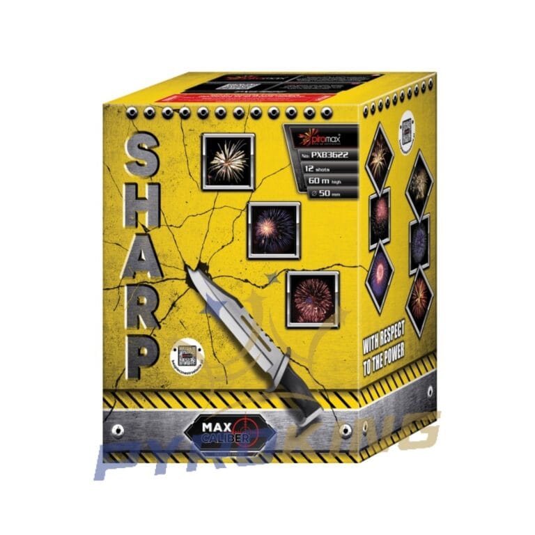 Batteriefeuerwerk Sharp PXB3622 Piromax – 12 Schuss, Kaliber 50 mm