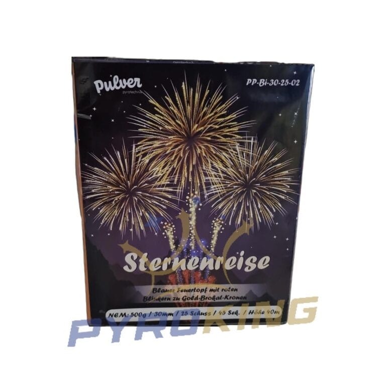 Batteriefeuerwerk Sternenreise PP-BI-30-25-02 Pulver – 25 Schuss, Kaliber 30 mm