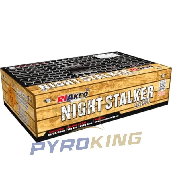 Batteriefeuerwerk Night Stalker HF-103-2220H / HF-96-2221H Riakeo – 199 Schuss, Kaliber 20/25/30 mm