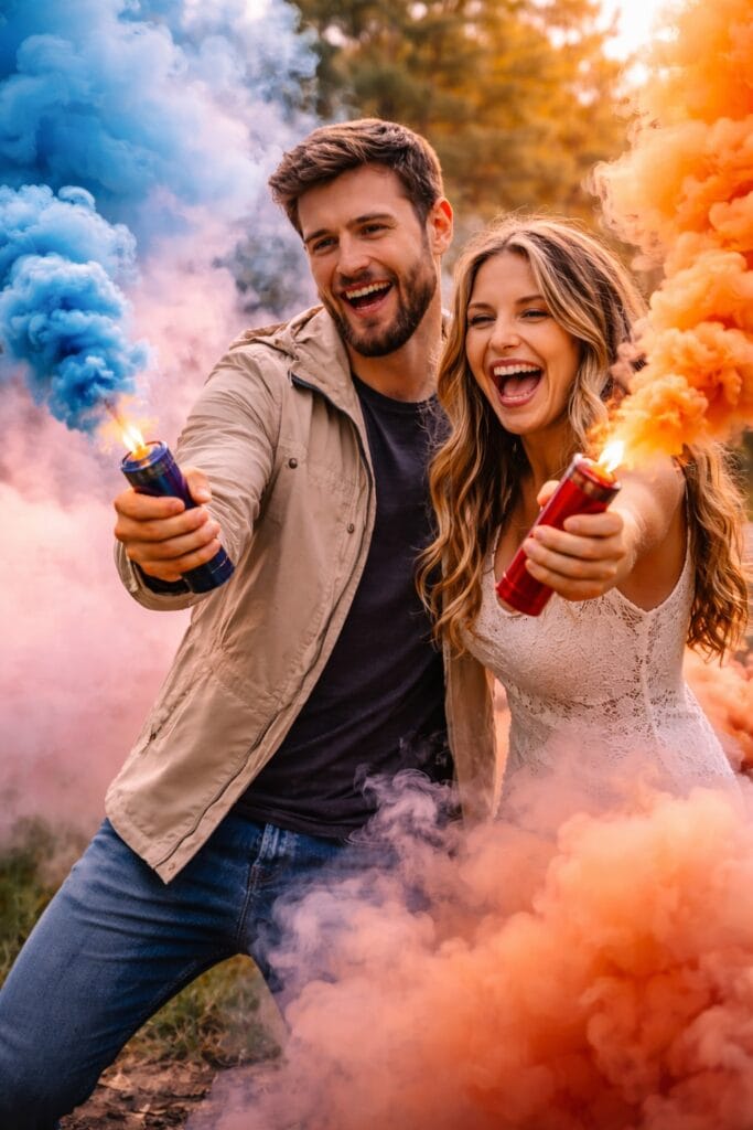 So zündest du eine Rauchfackel – Effekt und Foto