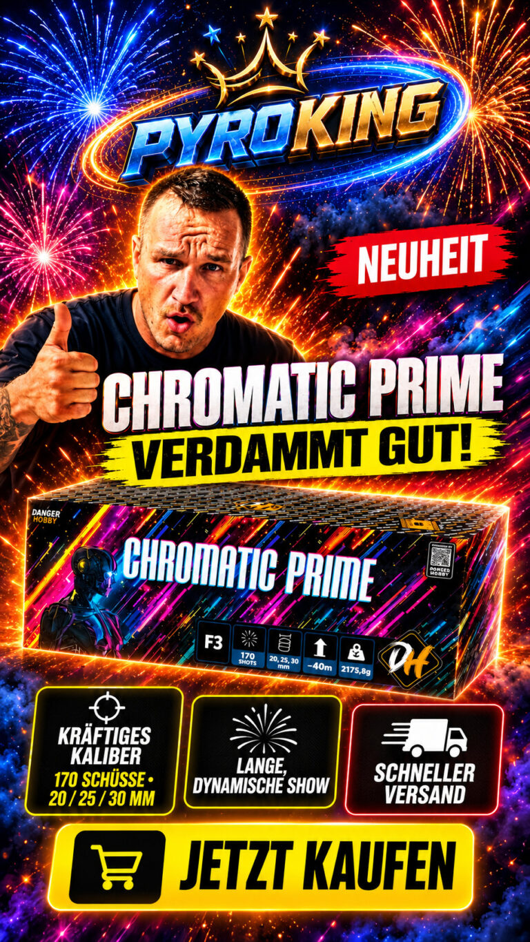 Chromatic Prime 170 Schüsse 20/25/30 mm – Feuerwerksbatterie von Danger Hobby bei PyroKing