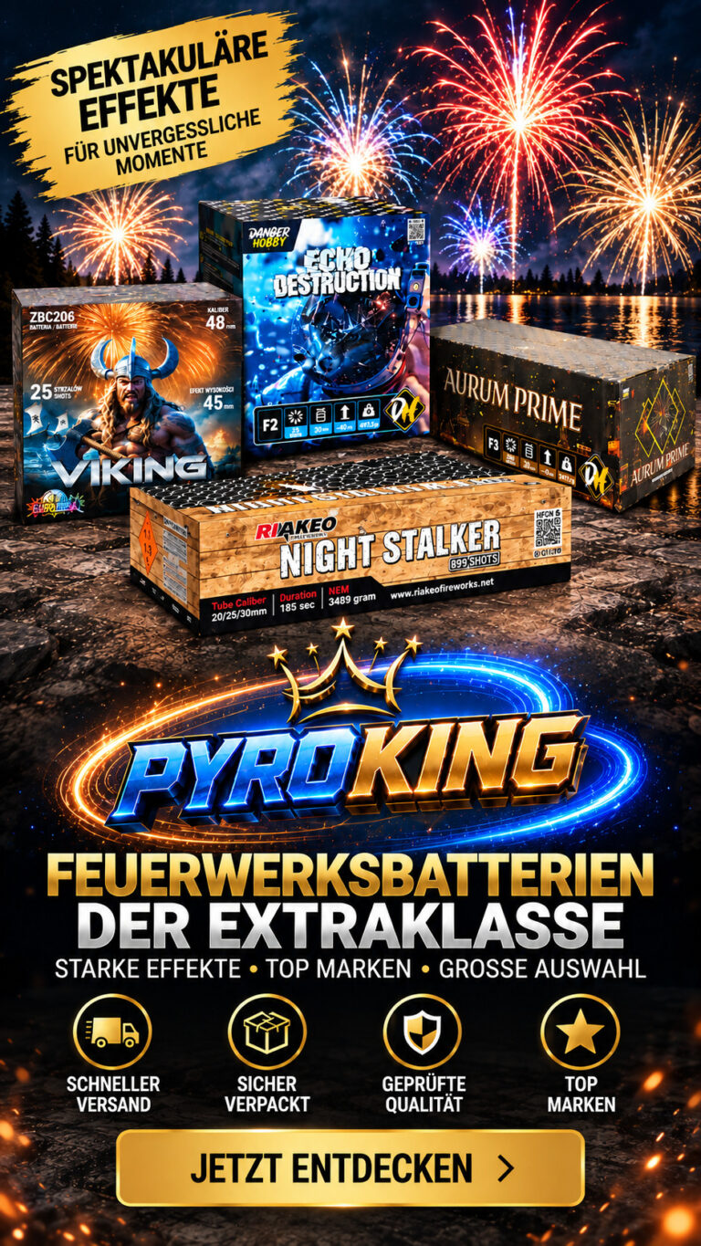 Feuerwerksbatterien mit starken Effekten, großer Auswahl und sicherem Versand bei PyroKing