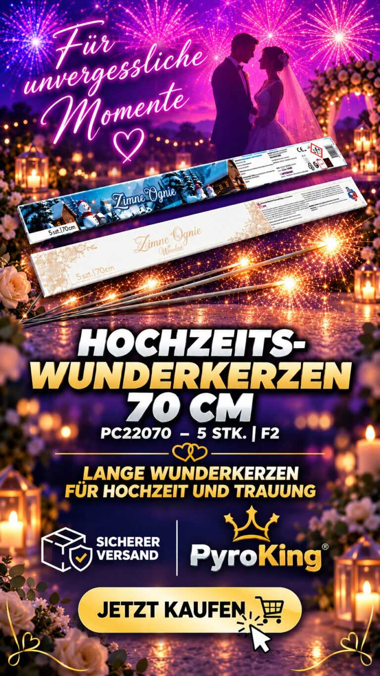 Hochzeits-Wunderkerzen 70 cm PC22070 – 5 Stück für Hochzeit und Trauung bei PyroKing
